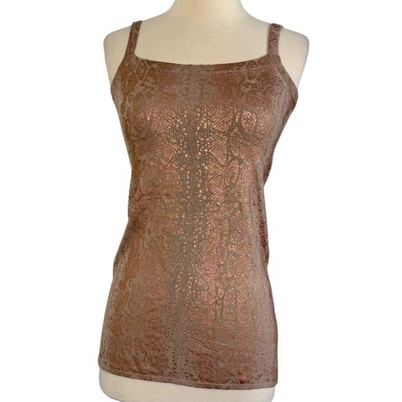 ED HARDY Genuine Vtg Rhinestone Embroidered Metallic Reptile Pattern Tank Top M - Picture 4 of 12